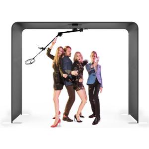 MWE Sky Overhead 360 Photo Booth for Big Parties with Software APP Remote Control Rotating 360-Degree Full Body Spin with Ring Light and Stand for up to 15 People (Booth+Arm)