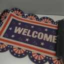 Dunzy America Stars Memorial Day Welcome Coir Doormat Non Slip Entrance Welcome Door Mats for Outdoors Indoors, 4th of July Patriotic Independence Day for Front Porch Entryway Decor, 18 x 30 Inch