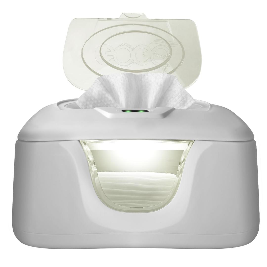 GOGO Pure Baby Wet Wipe Warmer and Wet Wipe Dispenser, Advanced Features - 4 Bright Auto Off LED Ample Lights for Nighttime Changes, Dual Heat for Baby's Comfort, Improved Design