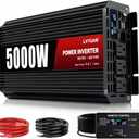 5000 Watt Power Inverter 12v to 110V/120V Converter Peak Power 10000W with 3 AC Outlets,1 USB Port, Remote Controller & LCD Screen DC to AC Inverter for RV Camping Off-Grid Solar Inverter Systems