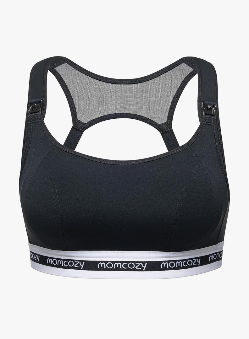 Momcozy Nursing Bras for Breastfeeding, FB011 Low-Impact Nursing Sports Bra Support Maternity Pregnancy Padded Wireless Bra Size 2XL