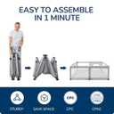 Foldable Baby Playpen, 1-Minute Setup, Lightweight Portable Playpen with Carry Bag, 59"x71" Indoor Outdoor Safty Play Yard for Babies & Toddlers, Light Gray