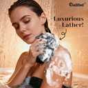 CORATED African Net Sponge Authentic, Shower Loofah Exfoliating Bath Sponge, Body Scrubber for Women and Men Daily Use Body Care, Travel Portable Bath Accessories Gifts for Women (Linen & Brown)