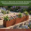 32 Inch Corten Steel Planter Box for Outdoor Plants, Large Rectangular Weathering Steel Planter with Drainage Holes, Metal Planter Box for Patio, Porch, Balcony, Backyard & Garden