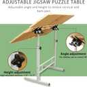 Wooden Puzzle Table with Drawers & Legs Adjustable Tilting Puzzle Board Table for Adults 1000/1500 Pieces Portable Jigsaw Puzzle Table with Cover Folding Puzzle Storage System for Neck Pain Relief