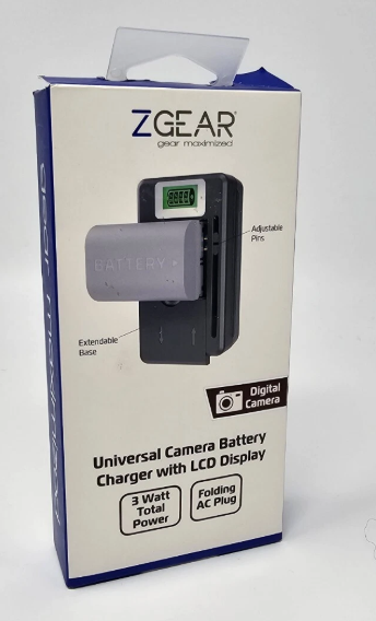 ZGEAR - Universal Camera Battery Charger W/LCD Charge Display