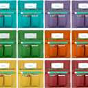 Toriexon 12 Pack Chair Pockets for Classrooms, 13 x 14 inch Seat Sacks for Classroom Chairs k-2 with Name Slot, Small Chair Pockets for Kindergarten, School, Home Seating Storage (Multicolor)