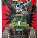 Jay Franco Kids Plush Throw Blanket  Soft & Cozy Fleece Throw for Bedroom & Couch Dcor, Official Licensed Product, Red - Monster Jam, 46x60 - Throw Blanket