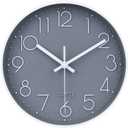 jomparis 10 Inch Gray Wall Clock Battery Operated Silent & Non-Ticking Wall Clock for Home, Bathroom, Bedroom, Kitchen