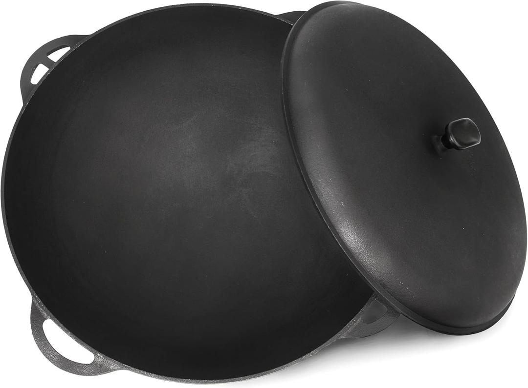 Dutch Oven Pot with Lid Syton 12.5 Quarts (12 L) - Camping Dutch Oven - Cast Iron Cookware Set - Uzbek Kazan Cast Iron  Premium Camping Cookware