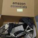 Amazon Essentials Women's Two Strap Ankle Strap Block Heel Sandal (11 Wide, Black White Faux Snake Skin)