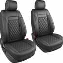 JOJOBAY for Chevy Silverado 1500 Seat Covers,Leather Car Seat Covers for GMC Sierra,Custom Fit 2007-2026 1500 2500HD 3500HD Crew Double Extended Regular Cab(Front Seat,Black)