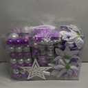 130pcs Christmas Ball Ornaments Set, Shatterproof Christmas Tree Ball Ornament Decoration, Plastic Xmas Ornaments Bulk Hanging Balls, Holiday, Home, Wedding Party, Purple and Silver