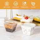 HOMIP 60Pack 4oz Plastic Dessert Cups with Lids and Spoons, Mini Plastic Parfait Cups for Parties, Clear Square Cups for Appetizer Cake Ice-cream