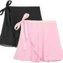 Zando Toddler Ballet Skirts for Girls, Wrap Ballet Skirt Women, Adult Chiffon Dance with Adjustable Waistband XL
