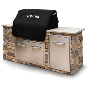 Built-in Grill Cover for Outdoor Grill, 32 Inch Island BBQ Covers for Outside Kitchen Grill Covers Heavy Duty Waterproof with Plush Lining (32" W x 26" D x 24" H Inches, Black)