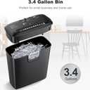 Bonsaii Paper Shredder for Home Use, 8-Sheet StripCut Home Office Shredder, CD/Credit Card Shredder Machine with Overheat Protection, 3.4 Gallons Wastebasket, Black