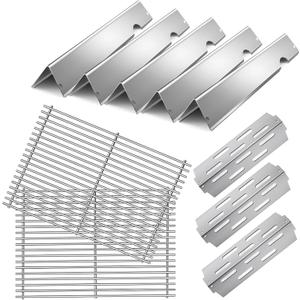 Stainless Steel 66095 Grill Grates for Weber Genesis 2 Grill Parts 66032 Flavorizer Bars 66795 Heat Deflector for Weber Genesis ii E-310 E-315 E-325 S-335 GS4 Grill Parts Replacement 18 7/8"