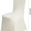 100 Pcs Beige Washable Removable Universal for Wedding Party Dining Banquet Polyester Spandex Stretch Slipcovers Chair Covers