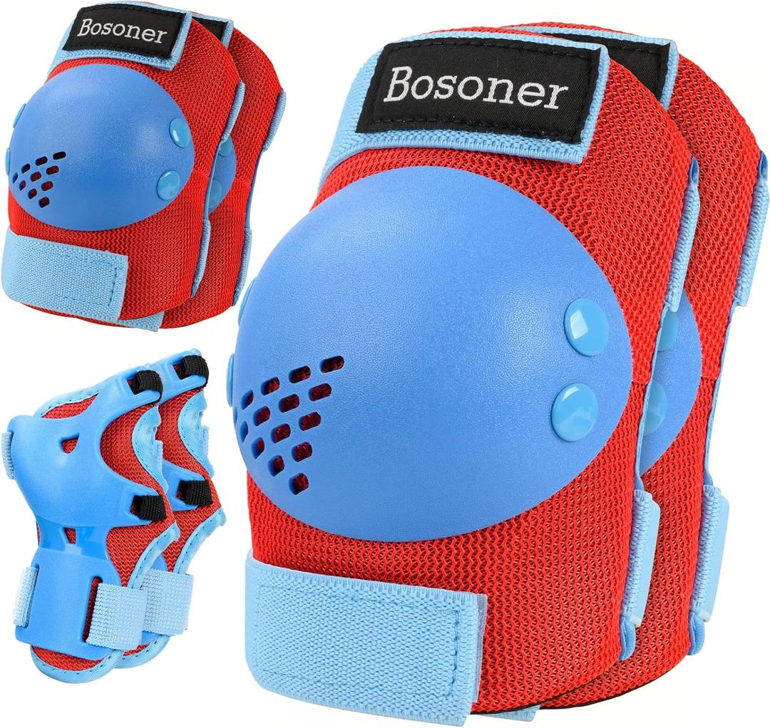 BOSONER Kids/Youth Knee Pad Elbow Pads for Roller Skates Cycling BMX Bike Skateboard Inline Rollerblading, Skating Skatings Scooter Riding Sports, Medium