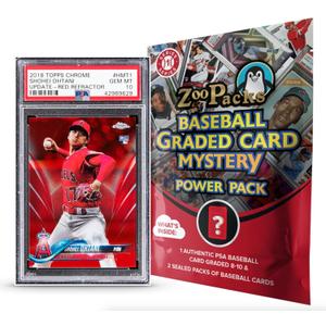 Shohei Ohtani PSA Graded Card Mystery Power Pack - 1 PSA Graded Ohtani Card and 2 Packs of Cards Per Pack