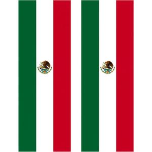 Mexican Flag B-Pillar Decals, 2-Pack Waterproof Vinyl Car Stickers for Cars, Trucks & SUVs
