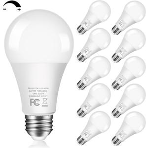 14W 1500LM Dimmable LED Light Bulbs 100 Watt Equivalent Bright A19 LED Bulbs with E26 Medium Base Daylight White 5000K CRI 90+ for Home Office Bedroom Kitchen, 10 Packs (5000k Daylight White)