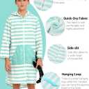 MissShorthair Kids' Hooded Towel Poncho with Zipper Beach Cover-Up with Pocket Swim Towel Robe for Boys & Girls, 8-10 Years