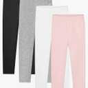 Resinta 4 Packs Toddler and Baby Girls Cotton Leggings Full Length Pants Stretchy Soft Tights Pants for Kids, 9-10Y