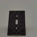 Light Switch Covers Decorative Black 3D Floral Embossed 1 Gang Light Switch Cover Plate Single Toggle Wall Plate Outlet Covers Dimmer Faceplate for Bedroom Home Decor