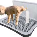 Indoor Dog Potty Tray with Splash Guard, 20"x15.5"x1.4" Pee Pad Holder for Puppies & Small Dogs, Waterproof Easy-Clean Dog Toilet Training Tray (Gray)