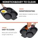 4-Cup Egg Pan Nonstick, Egg Frying Pan with Lid Pancake Pan, Omelet Pan Induction Compatible for Breakfast- Black