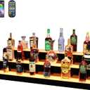 MESAlLUP 40 Inch 3 Tier Lighted Liquor Bottle Display Shelf, LED Bar Shelves with APP or Remote Control, Mulit Color Lighting for Home Mini Bars Decor, Restaurants & Party Use, Acrylic Stand