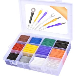 Heat Shrink Tubing Kit-Wire Wrap Tubing Tube Kit Insulation Electrical Colored Assorted Heat Shrink Tubing Assortment Electronics for Wires(Shrink Ratio2:1,650Pcs) (Multiple Sizes)