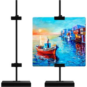Adjustable Tabletop Easel Stand Picture Easels for Display up to 16.5" H, Black Metal Picture Stand for Art Signs Photos, Framed Artwork Display Easel Stands for Home Events(2 Pcs)