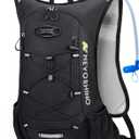 Lightweight Hydration Backpack, Running Backpack with 2L Water Bladder, Hydro Water Daypack for Cycling Hiking Rave for Men Women (Black)