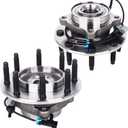 Autoround 515098 Front Wheel Bearing and Hub Assembly Fit for 2007-2013 Chevy Silverado Suburban 2500 3500 HD, GMC Sierra 2500HD 3500HD Yukon XL 2500, Hummer H2, 8 Lug w/ABS Pair