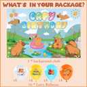 Capybara Birthday Party Backdrop Balloons - Including 1 Pcs Capy Birthday Backdrop(59x39.3 inch), 16 Pcs Colorful Balloons Decorations for Capybara Theme Animals Party Supplies Decor