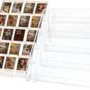 5 Tier Card Stand, 2 Pack Clear Card Display for Greeting Cards, Postcards, Stickers,Sports Cards,Trading Card,Tiered display rack,Retail Photos Shelf for Vendors Craft Collection Show (2Pack-5Tier)