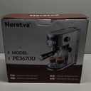 Neretva Espresso Machine 20 Bar, Super Compact Espresso Maker Stainless Steel Professional Coffee Machine Espresso with Power Steam & LED Display for Home Barista Latte and Cappuccino Maker-Silver