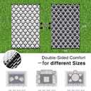 OLANLY Reversible Outdoor Rug 9x12 ft Clearance, Waterproof Outdoor Plastic Straw Rug with Interlacing Pattern, RV Mat for Patio, Camping, Balcony, Deck, Backyard, Black & White