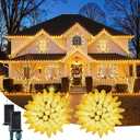 2 Pack C9 Christmas Lights - Total 162 FT 200 LED String Lights with Timer & 8 Modes, Waterproof Connectable Green Wire Fairy Lights for Indoor Outdoor Home Yard Tree House Decor - Warm White