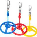 Rainbow Craft 2-Pack Ninja Wheel Obstacle for Kids - Swing Monkey Wheel for Ninja Warrior Obstacle Course for Kids Ninja Warrior Slackline Kits - Blue, Red&Yellow Color in Set