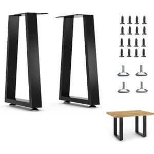 16 Furniture Legs, 16 Trapezoid Bench Legs Heavy Duty Furniture Legs, Coffee Table Legs DIY Desk Legs, 16 Height 10.6Wide, Set of 2