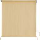sunoff Outdoor Roller Shades, Cordless Patio Roller Up Blinds with Shade Cloth for Porch Gazebo Pergola Balcony Backyard, 2 Poles & 1 Fabric, Wheat, 72" Wx72 H