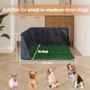 Dog Pee Pad Holder with High Walls, Portable Dog Litter Box for Inside Potty, Splash-Proof Pee Shield Pad Holder Tray for Puppies Small and Medium Dogs (Litterbox with Grass)