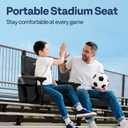 VIVOHOME Stadium Seats with Back Support and Cushion, 2 Pack Portable Bleacher Chairs with Cup Holder and Shoulder Strap, 18.1 x 14.0 x 17.1 in (Black)