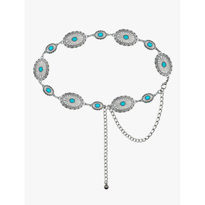 TOPACC Western Metal Concho Belt for Women Cowgirl Chain Belts for Dresses Jeans Country Concert Outfit