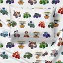 Jay Franco Kids Sheet Set with Fitted, Flat Sheets & Pillow Cover - Ultra-Soft Bedding with Pillowcase for Room Decor, White - Monster Jam, 3 Piece Toddler