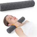 Cozyhealth 3.1" H Small Cervical Roll Pillow, Medium Soft Memory Foam Neck Round Pillow Cylinder Bolster Pillow for Sleeping, Round Neck Support for Bed, Legs, Back and Yoga (Grey, Small - 3.1" H)